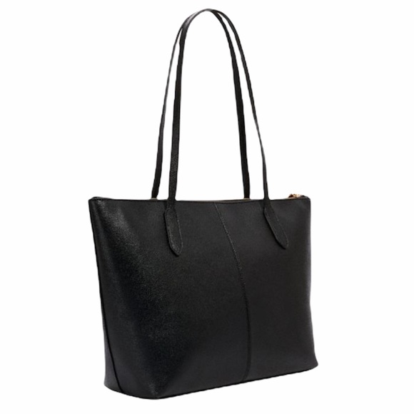 Coach Zip Top Tote Shoulder Bag Black - Picture 7 of 13